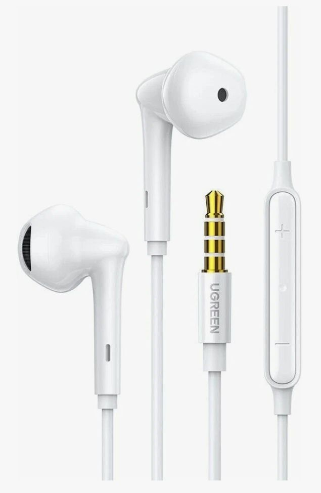 Наушники проводные Xiaomi UGREEN EP101 Wired Earphones with 3.5 mm. Connector. белый EU VERSION  #1