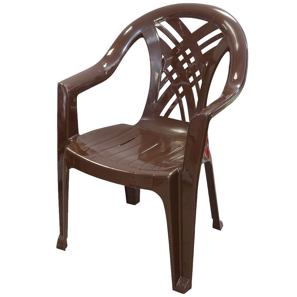 Кресло пластиковое, Стандарт Пластик Групп, 84х60х66 см, шоколадное  #1