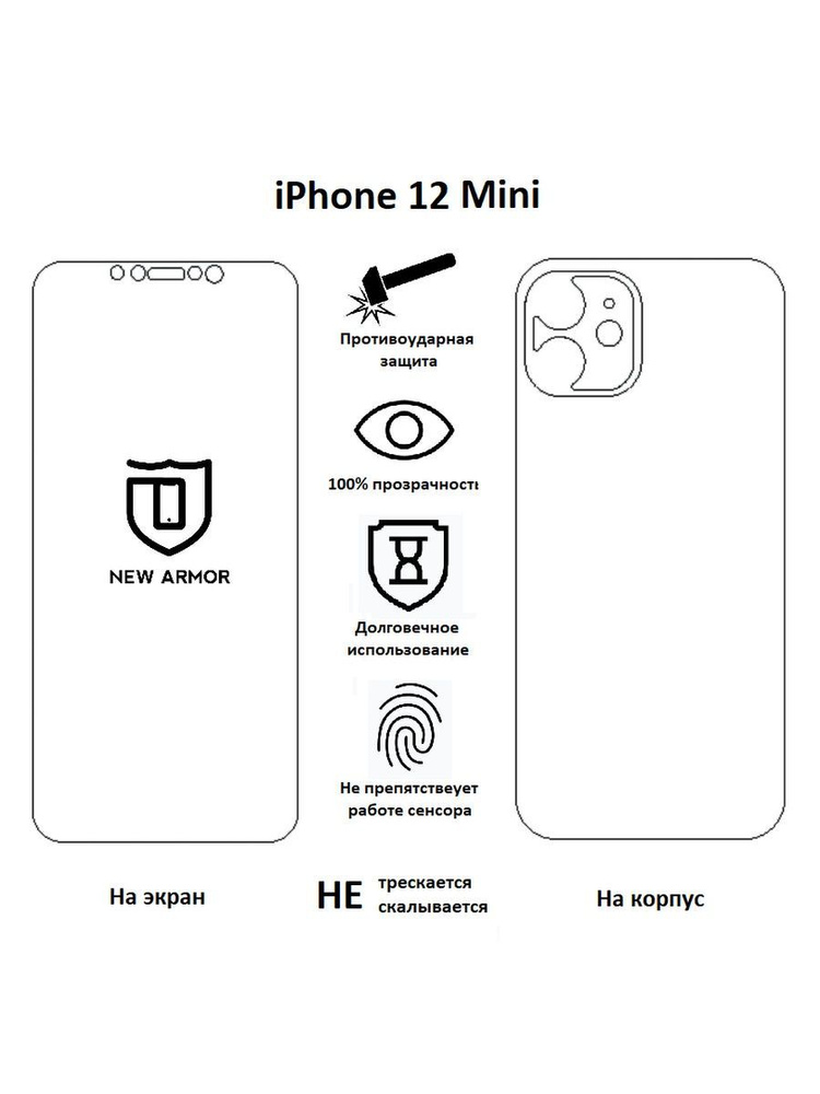 Гидрогелевая пленка на iPhone 12 mini / Айфон 12 мини #1