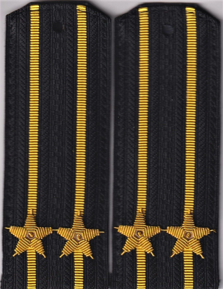 Погоны ВМФ чёрные с жёлтым просветом, капитан 2-го ранга  #1