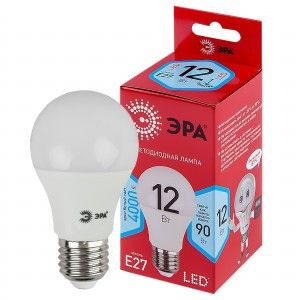 Светодиодная LED лампа ЭРА ECO ЛОН A60 E27 12W(960lm) 4000K 4K R 140х60 A60-12W-840-E27 0518 (упаковка #1