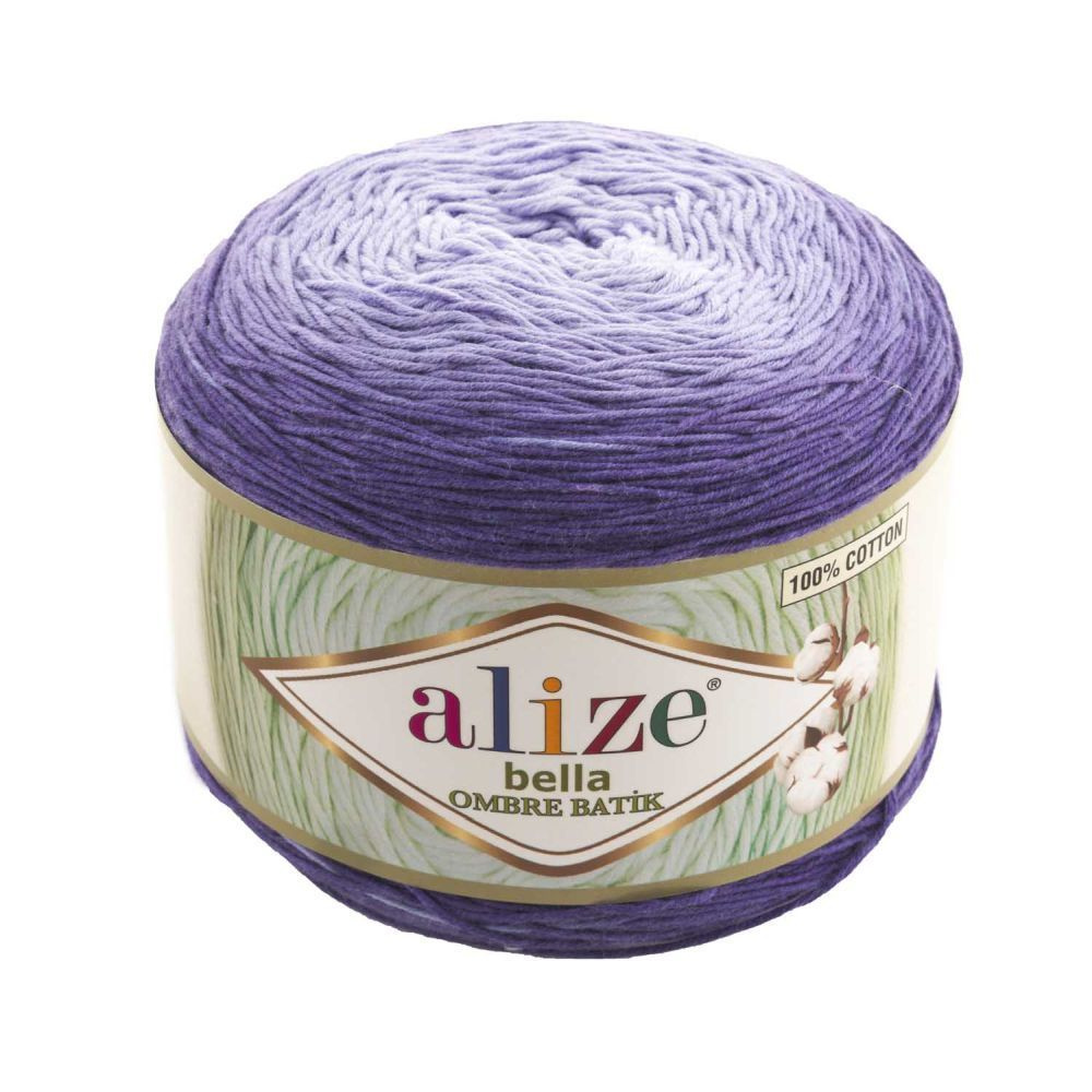 Пряжа Alize Bella Ombre batik - 7406 (горная лаванда) 1 моток100% хлопок 250г. 900м. Ализе Белла Омбре #1