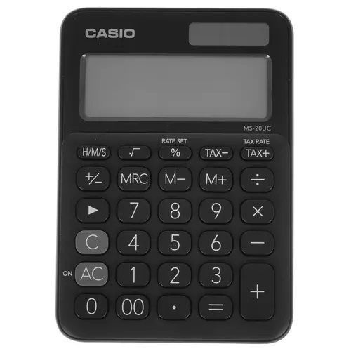 Калькулятор Casio MS-20UC-BK-W-EC/Компактный настольный калькулятор с большим 12-разрядным ЖК-дисплеем #1