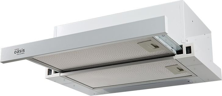 Вытяжка кухонная встраиваемая телескопическая Oasis / Оазис UV-60W (F) металл белый 2 режима 3 скорости #1