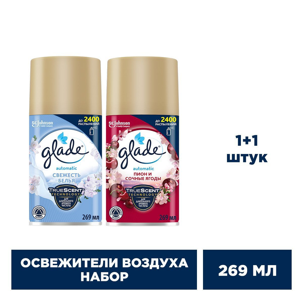 Glade ассорти Пион и сочные ягоды, Свежесть белья, 269мл #1