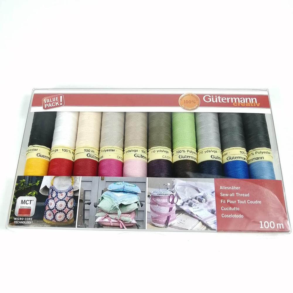 734609 Набор нитей Sew-All 100 м для всех материалов 20 шт/упак, 100% полиэстер Gutermann  #1