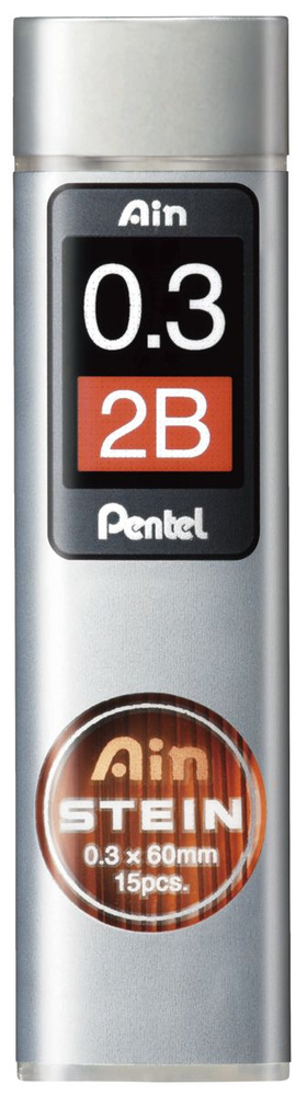 Грифель,стержень для автоматических карандашей "Pentel" Ain Stein, 0.3 мм, 15 грифелей в тубе C273-2BO #1