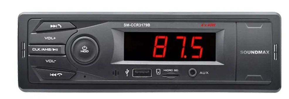 Автомагнитола Soundmax SM-CCR3179B типоразмер 1DIN максимальная мощность 4x40Вт (1734642)  #1