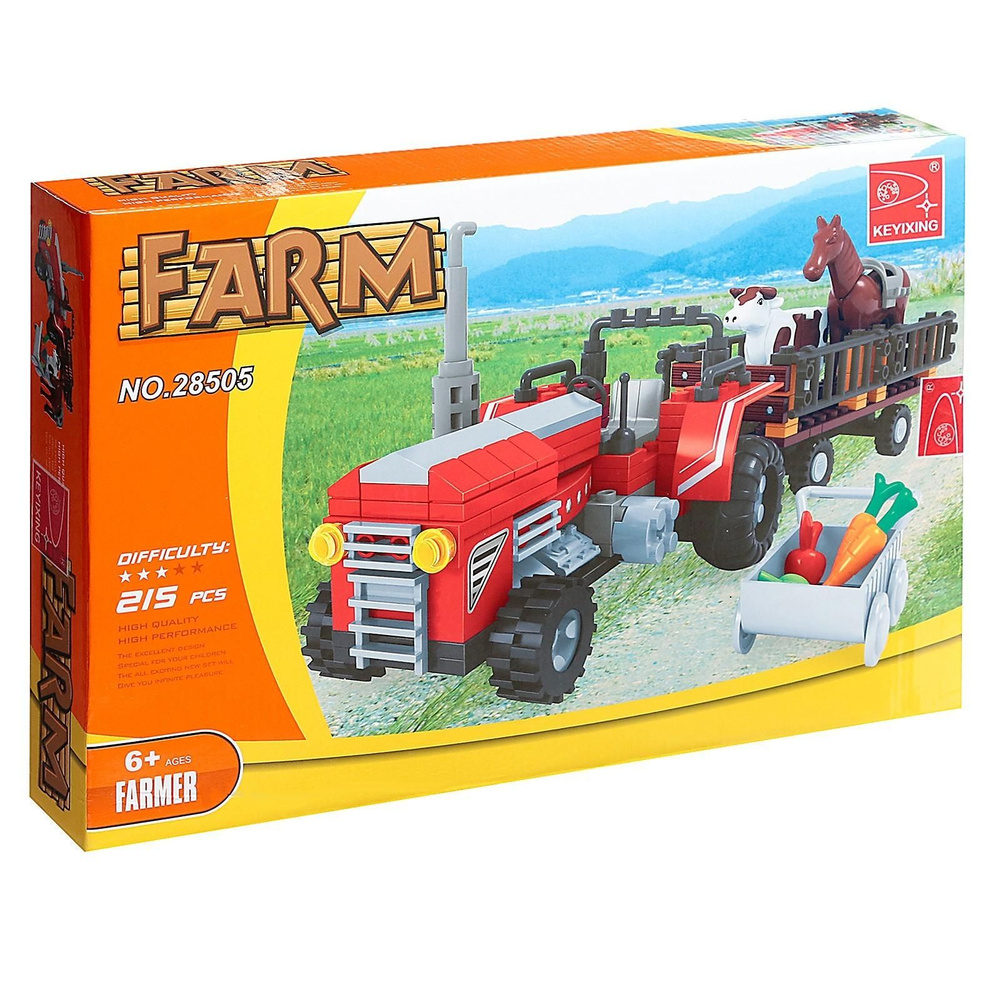 Конструктор Ферма Трактор с животными, 215 деталей - купить с доставкой ...