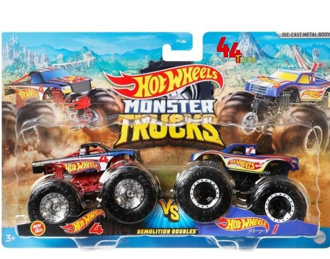 Набор машинок Hot Wheels Monster Trucks Монстр-трак Взаимное уничтожение Гоночная команда 2шт GTJ50/ #1