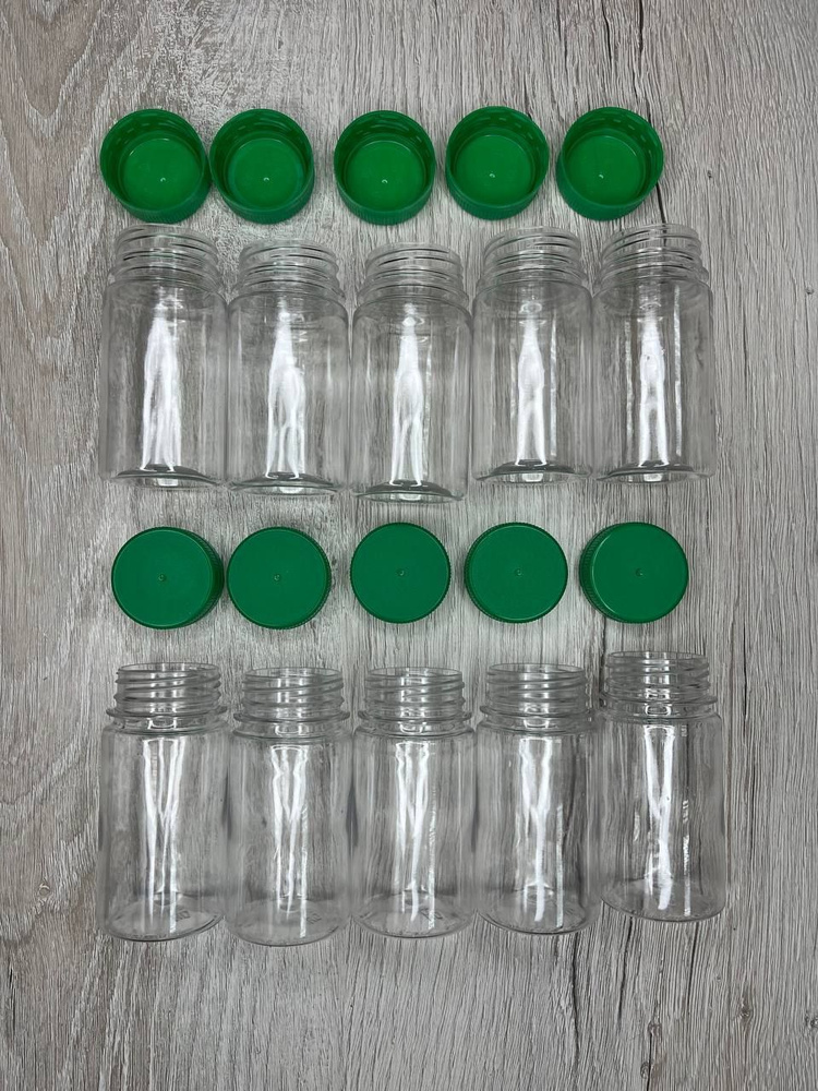 Мини баночки для специй маленький набор, зеленые крышки, 10 шт.  #1