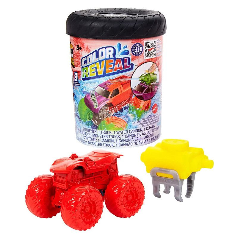 Игровой набор Hot Wheels Машинка Монстр Трак, меняющая цвет, со съемным баком для разбрызгивания воды, #1