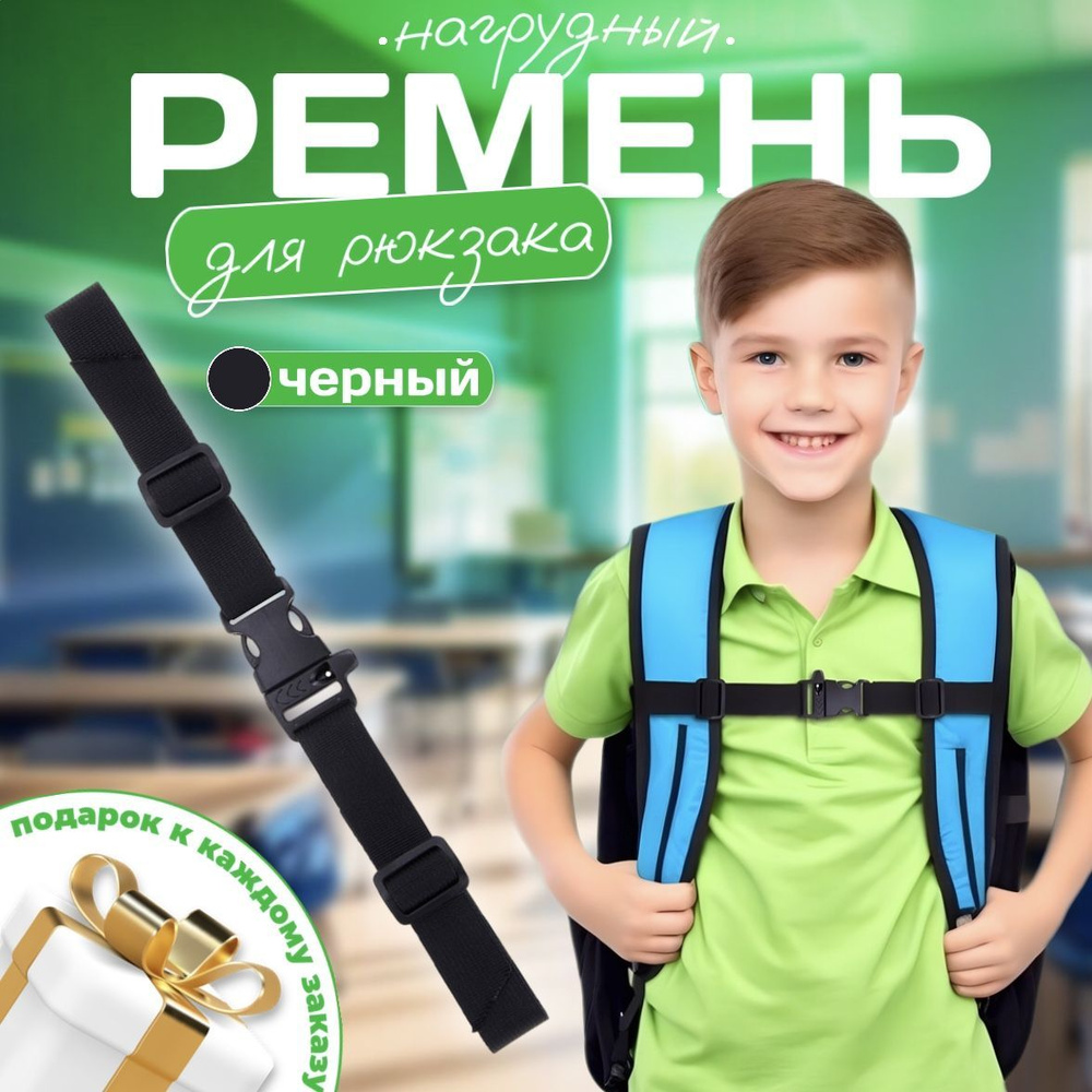 Нагрудный ремень для рюкзака, портфеля с карабином на лямки. Грудная стяжка  #1