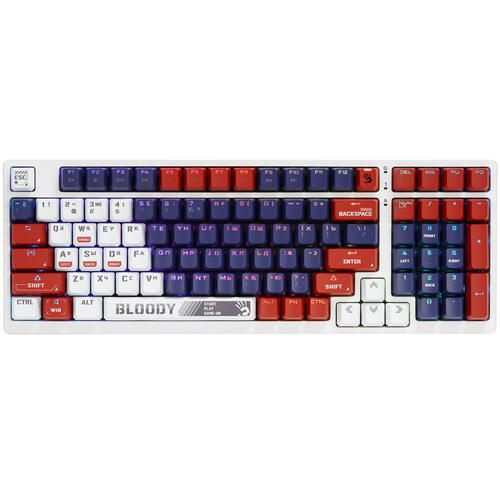 Клавиатура проводная A4Tech Bloody S98 Sports Navy, механическая Bloody BLMS RED, клавиш - 98, USB, белая #1