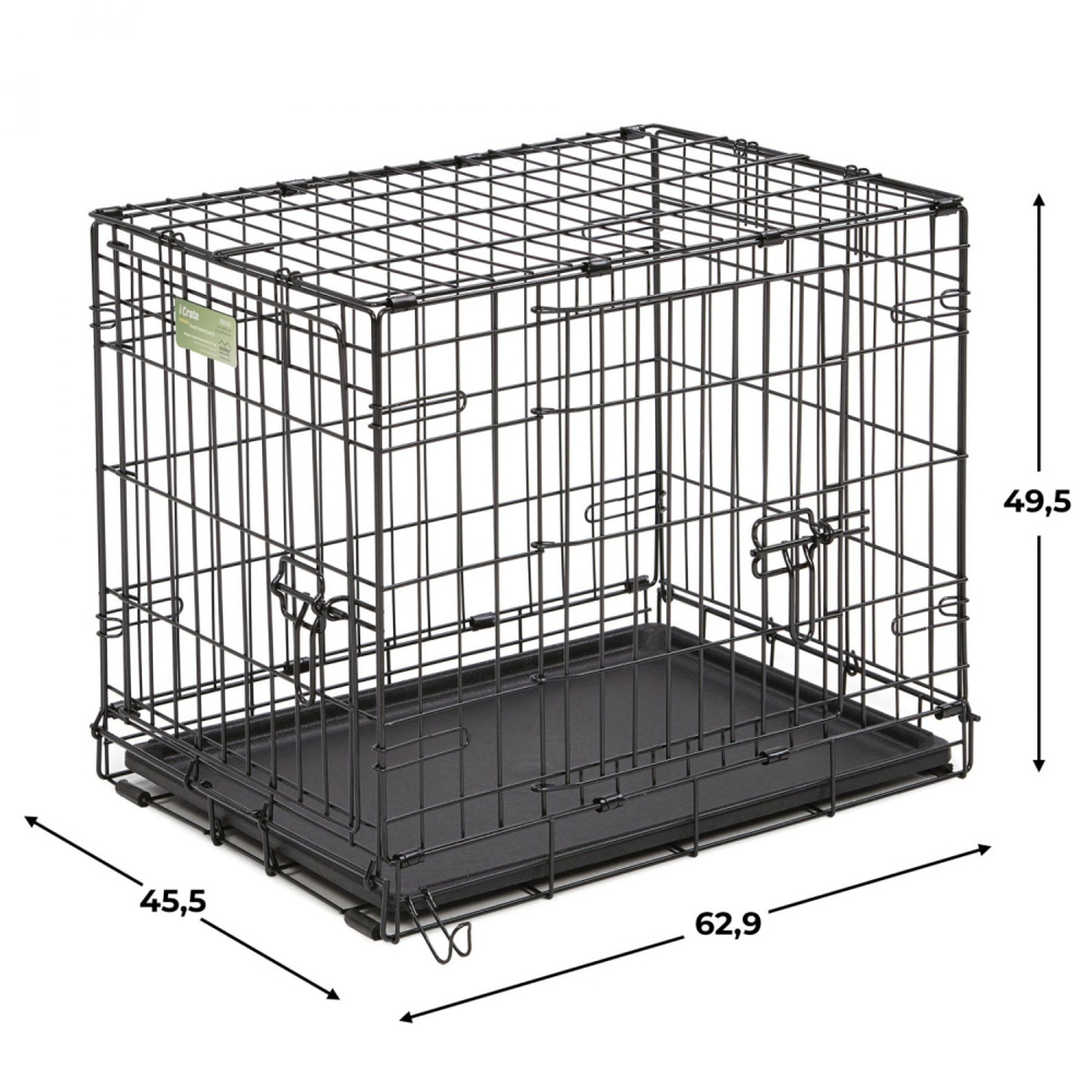 MidWest iCrate Клетка для собак с 2мя дверцами, черная, 63*45.5*49.5 см  #1