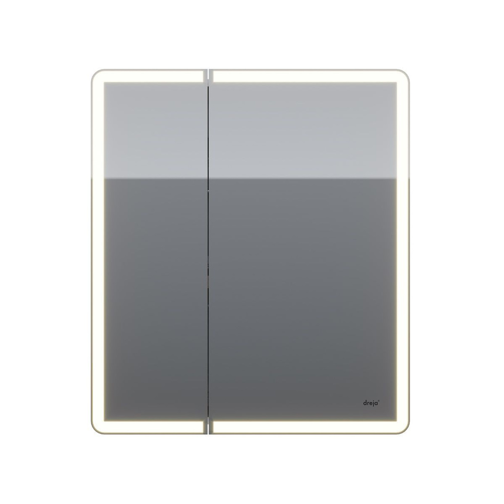 Шкаф зеркальный Dreja POINT, 70 см, 2 дверцы, 2 стеклянные полки, инфракрасный выключатель, LED-подстветка, #1