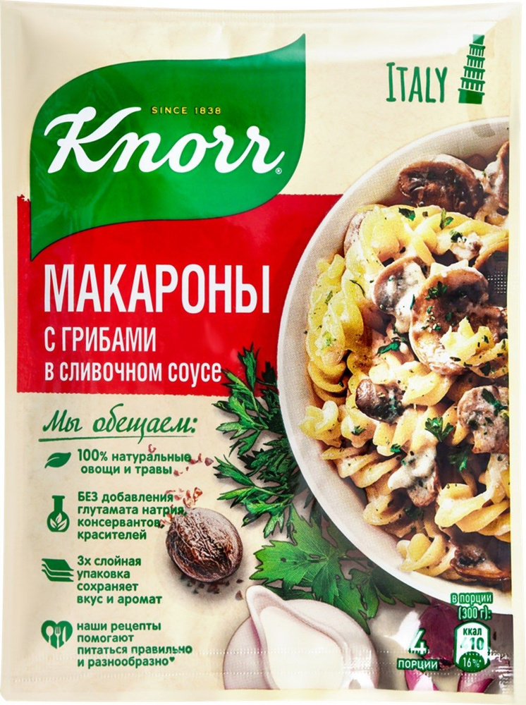 Knorr Приправа макароны в сливочном соусе с грибами на второе, 26 г  #1