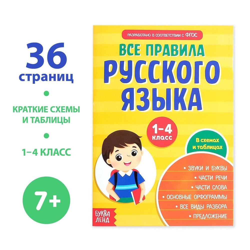 Сборник шпаргалок Все правила по русскому языку для начальной школы, 36 стр. 1-4кл. | Соколова Юлия Сергеевна #1