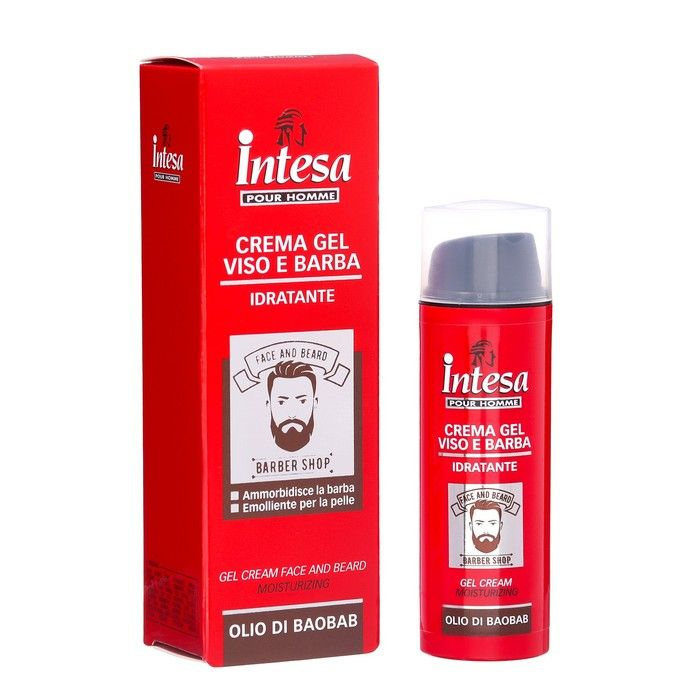 Гель-крем для лица и бороды INTESA увлажняющий, с маслом баобаба, 50 мл  #1