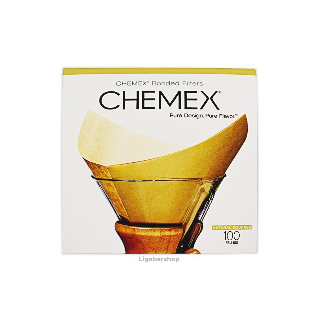 Фильтр для кофе CHEMEX неотбеленные, бумажные квадратные 100шт  #1