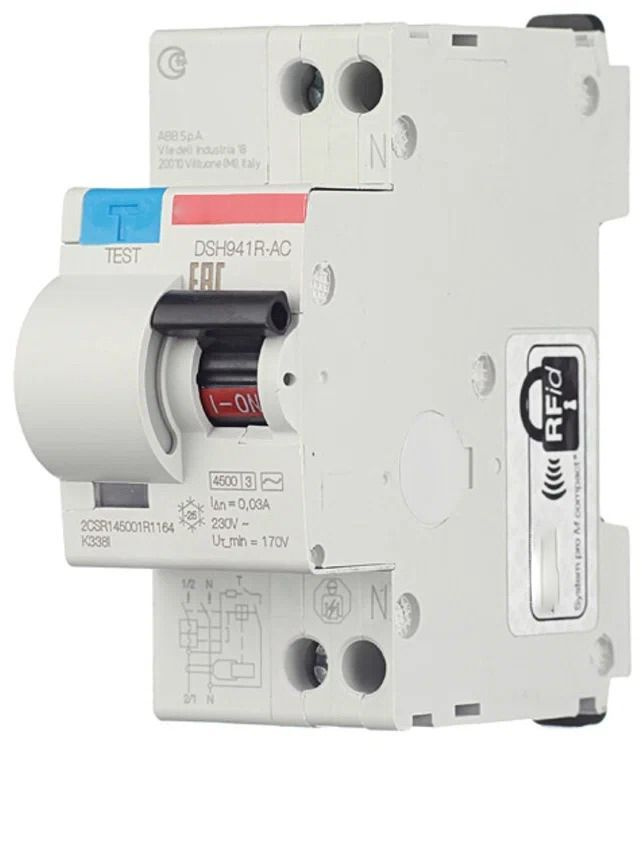 Дифференциальный автомат ABB DS941/DSH941R 2П 30 мА C 4,5 кА AC электромеханический 10 А  #1