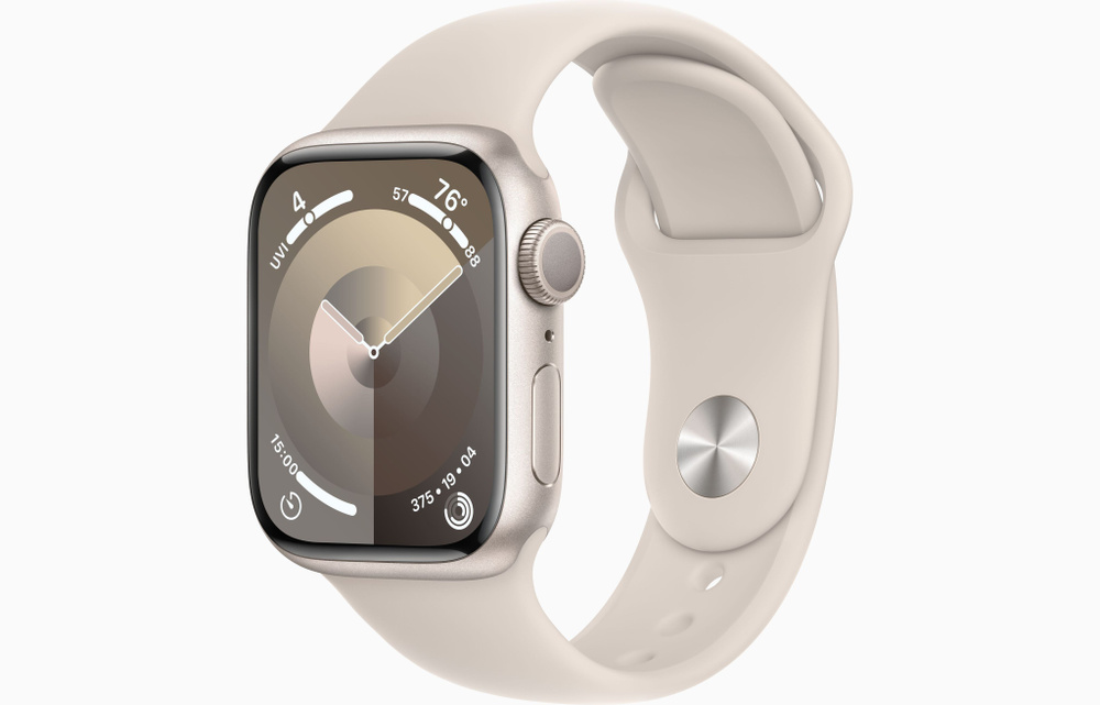 Смарт-часы Apple Watch Series 9 GPS 41mm A2978 корпус "Сияющая звезда" (Starlight) с ремешком S/M  #1