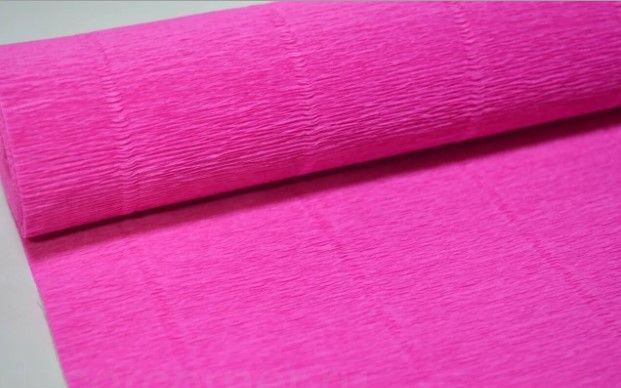 Бумага гофрированная простая, 180гр 570 ярко-розовая Cartotecnica Rossi (Италия)  #1
