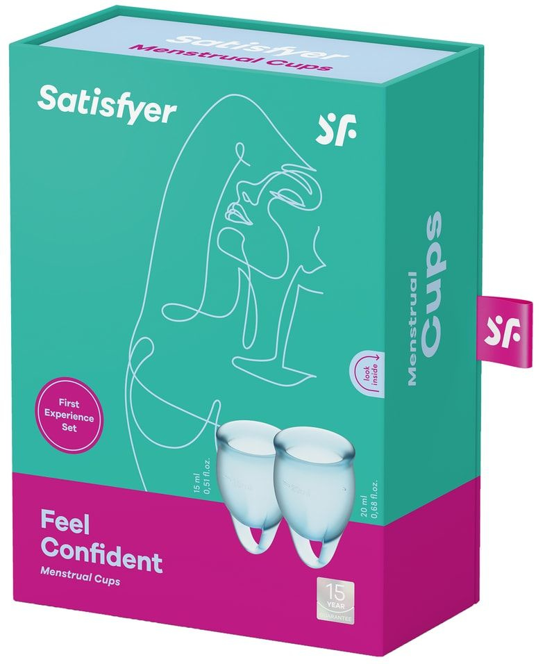 Набор менструальных чаш Satisfyer Feel confident Menstrual Cup blue J1762-3 2шт х2шт  #1