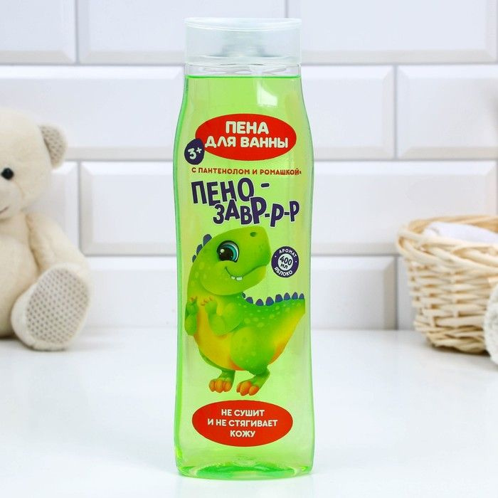 Детская пена для ванны "Пено-заврррр", с ароматом зеленого яблока, 400 мл  #1
