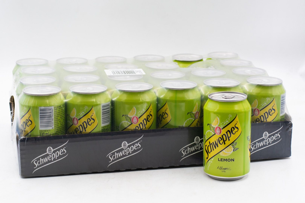 Напиток безалкогольный сильногазированный Швепс Лимон 330 мл / Schweppes Lemon 330 ml ж/б Упаковка 24шт. #1