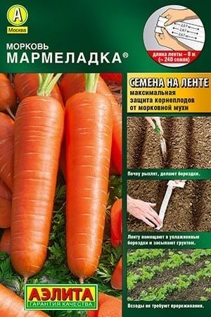 МОРКОВЬ на ЛЕНТЕ 8 метров Мармеладка. Семена. Мякоть сочная нежная сладкая. Аэлита  #1