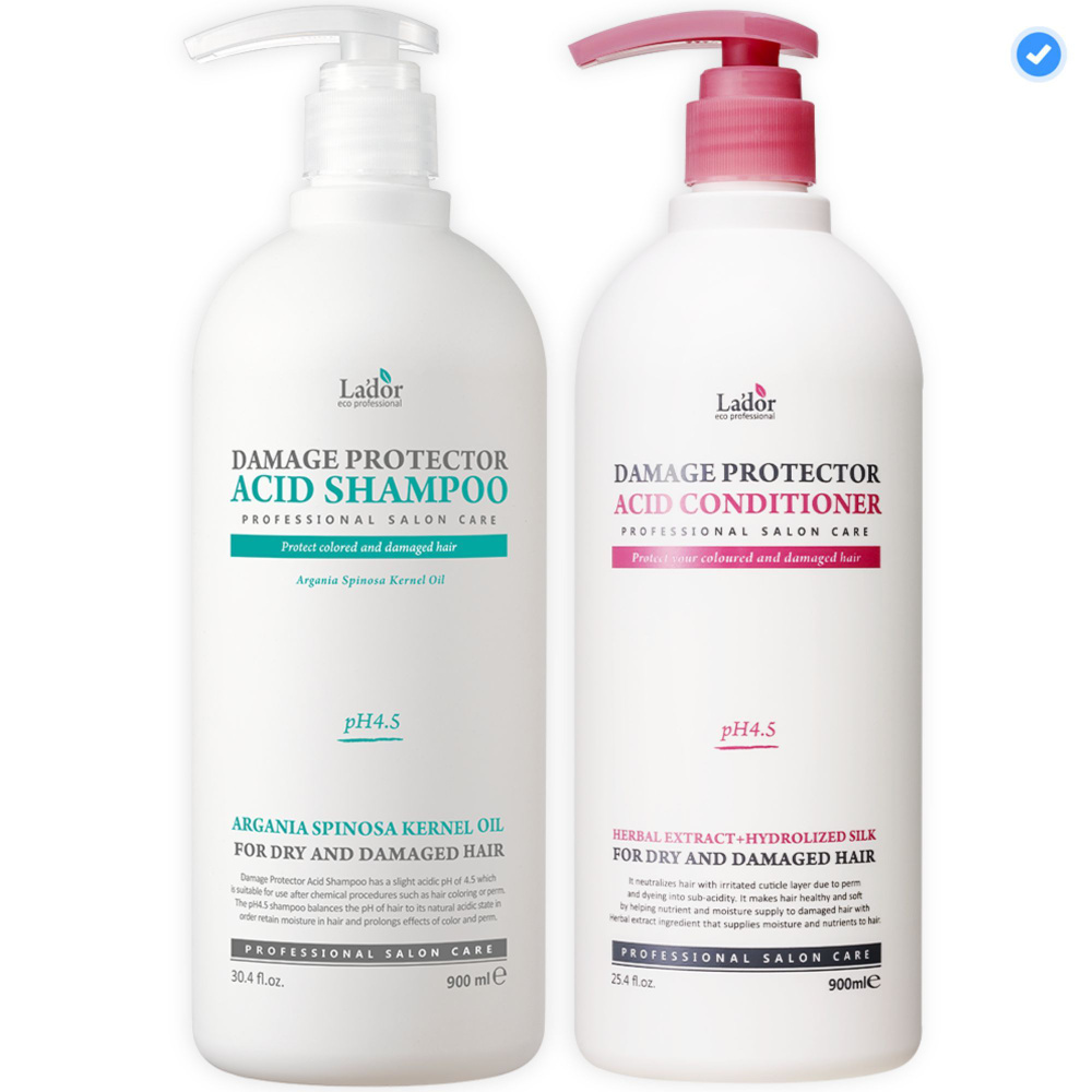 Lador Набор для ухода за поврежденными волосами Damage Protector: Шампунь восстанавливающий Acid Shampoo #1