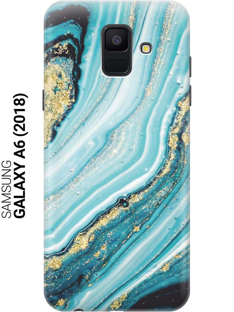 Cиликоновый чехол на Samsung Galaxy A6 (2018) / Самсунг А6 2018 с принтом "Green Marble"  #1