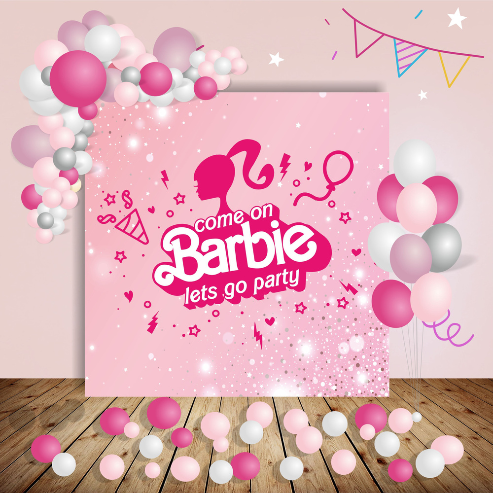 PartyShop Баннер для праздника "Баннер праздничный Barbie Party/Барби Вечеринка", 200 см х 200 см  #1