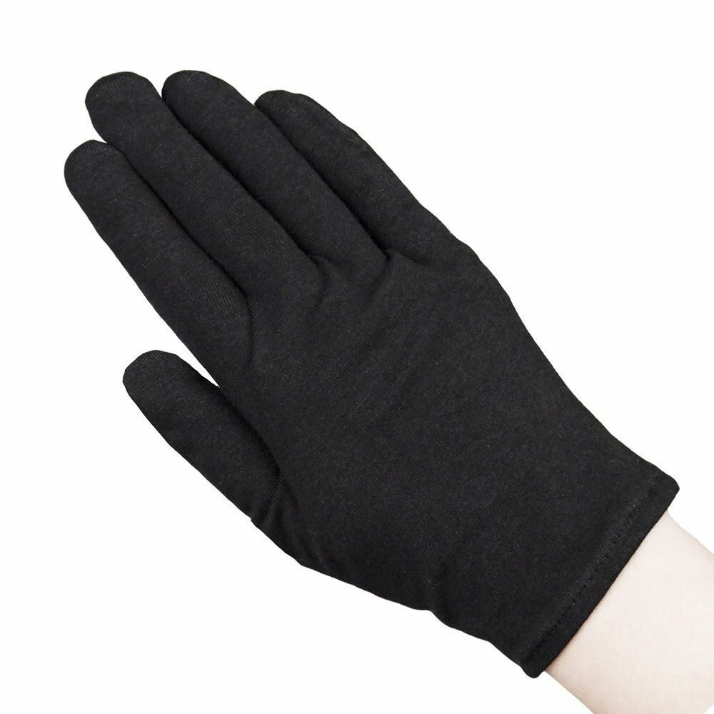 Хлопковые перчатки BEAJOY. M, черный, 10 пар #1