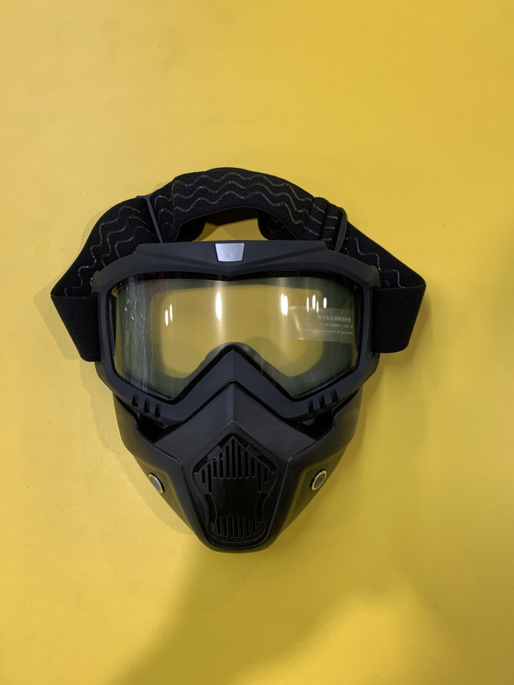Scout маска MZ-1 оправа черная, линза прозрачная двойная с защитой лица  #1