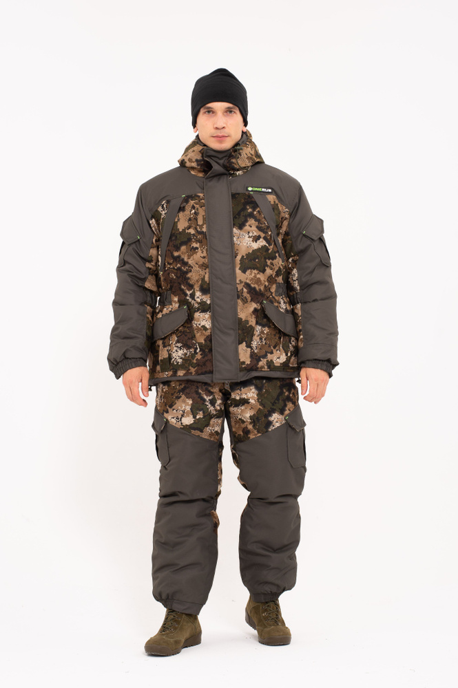 Зимний костюм для охоты и рыбалки "Горный -45" от ONERUS. Ткань: Алова, Таслан. Цвет: Бежевый. Размер: #1