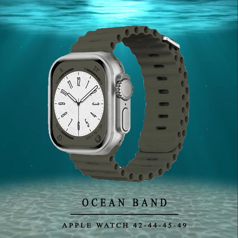 Силиконовый ремешок Ocean Band для smart часов Apple Watch 42 44 45 49 мм / браслет на эпл вотч Apple #1