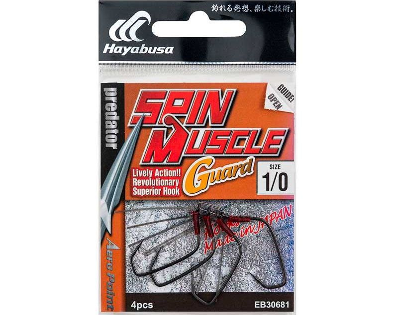 Крючки Hayabusa Spin Muscle Guard, B.Ni. №1/0 - 10шт #1