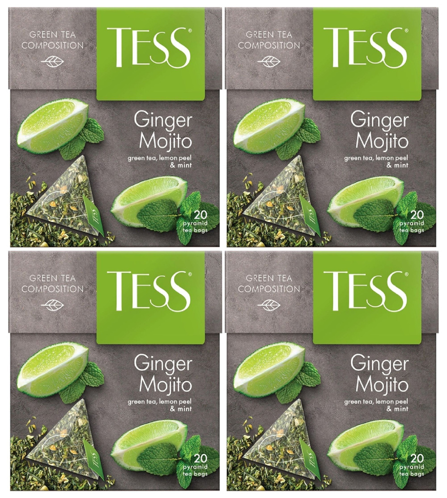 Чай зеленый в пирамидках Tess Ginger Mojito, 20 пакетиков х 4шт #1