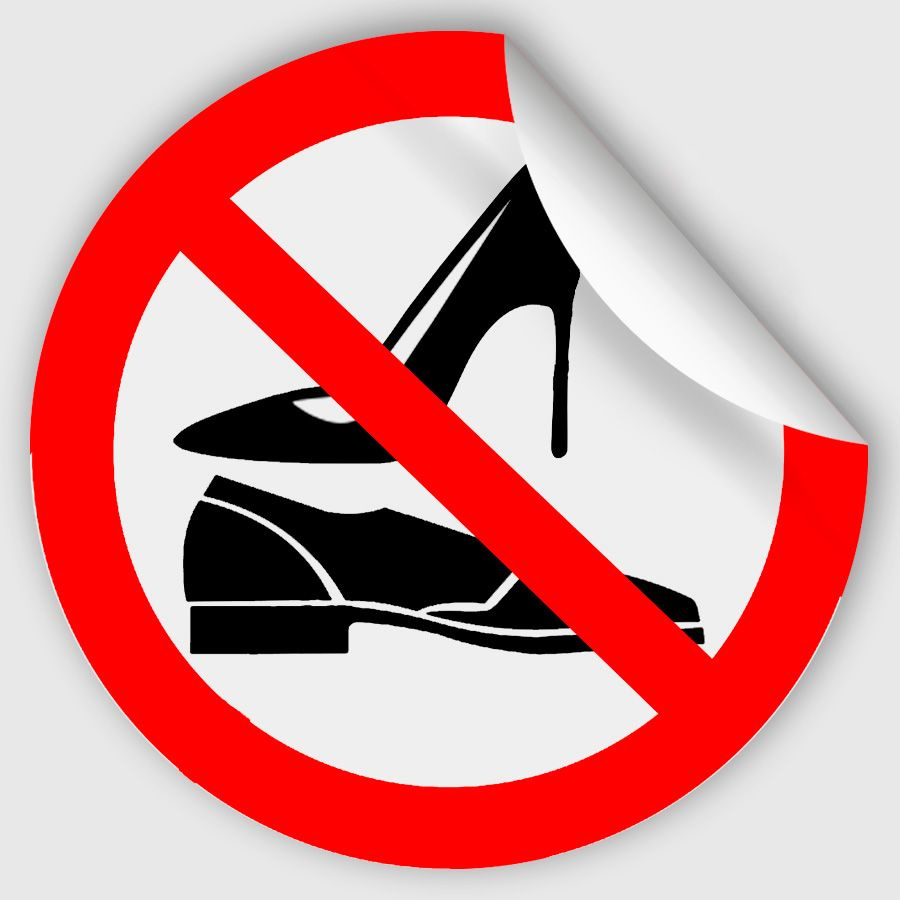 Наклейка P286 "Занятие на спортивных площадках в неспортивной обуви запрещено" 400x400 мм, 10 шт  #1