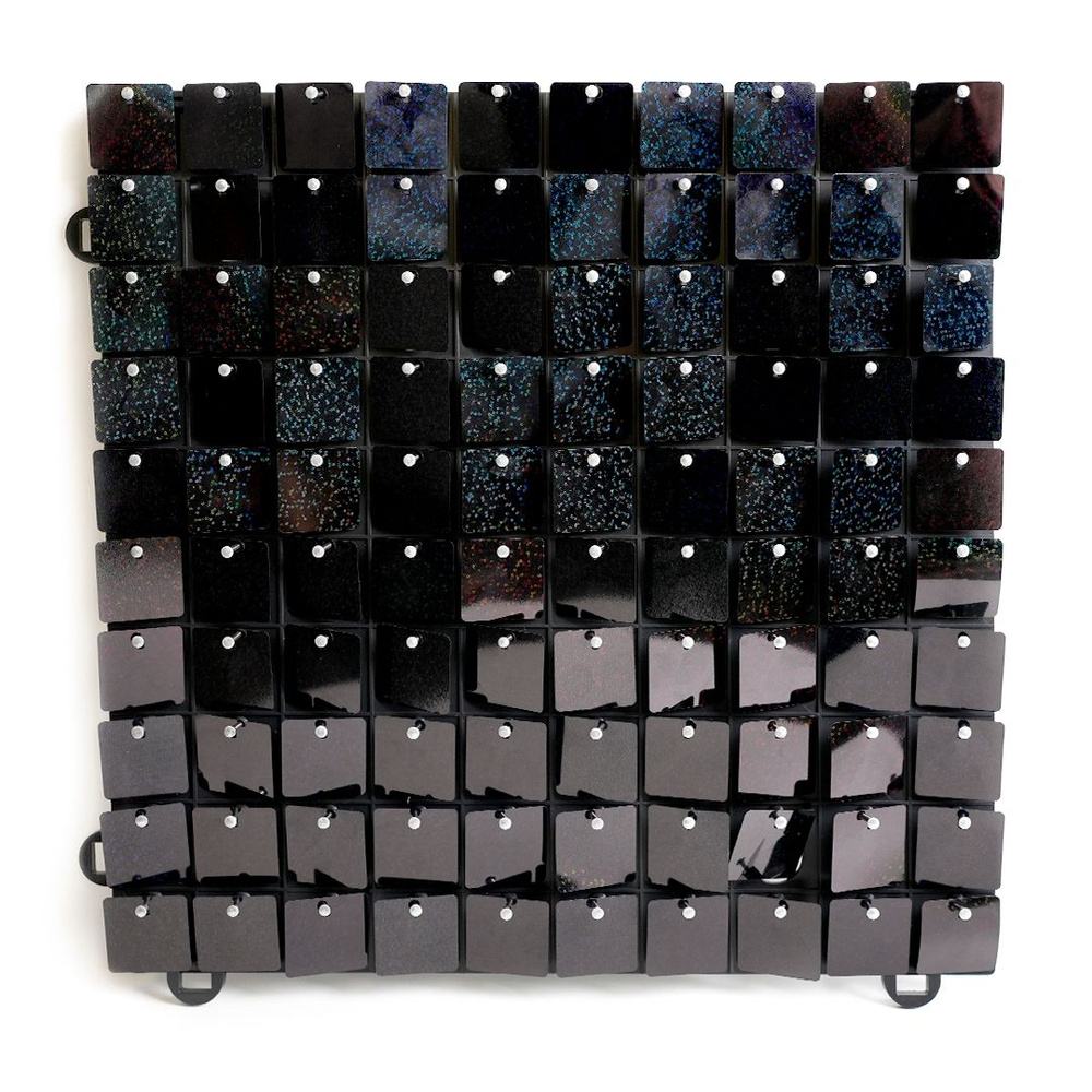 Декоративная панель Пайетки, Лазерные точки, 30*30 см, Черный, Голография, 1 шт.  #1