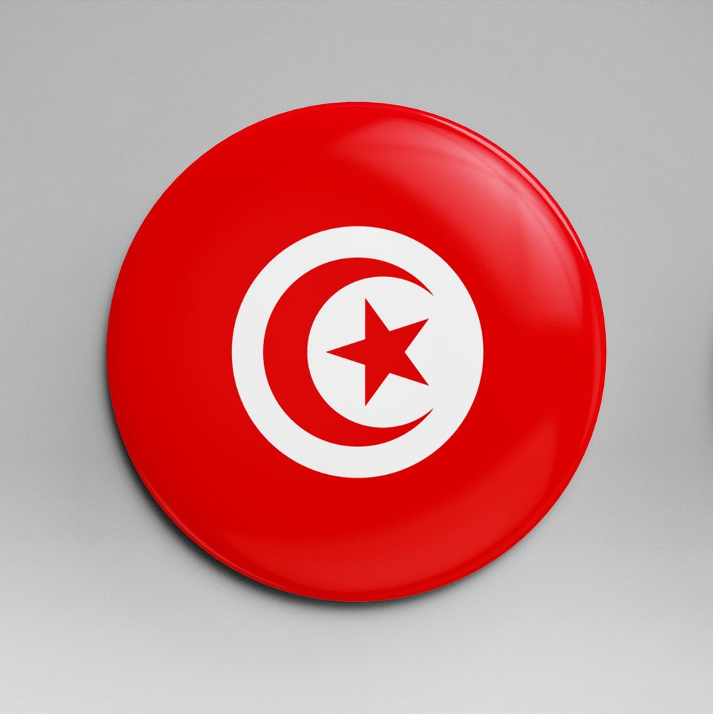 Зеркало карманное 58 мм флаг Тунис #1