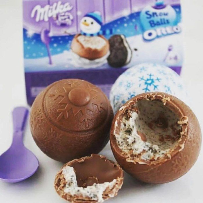 Новогодний подарочный набор шоколадные яйца конфеты Milka & OREO Xmas Snowballs (Германия), 112 г  #1