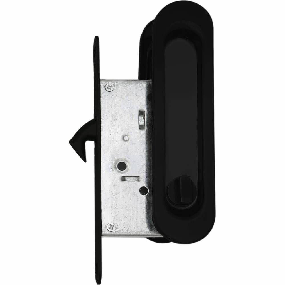 Ручки для раздвижных дверей с защелкой Loid 222 B MB черный матовый (замок с фиксатором для раздвижной #1