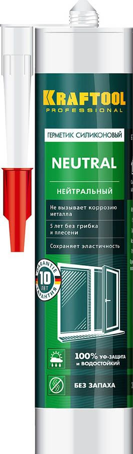 KRAFTOOL 300 мл, нейтральный, белый, силиконовый герметик KRAFTSIL NX109 41257-0  #1