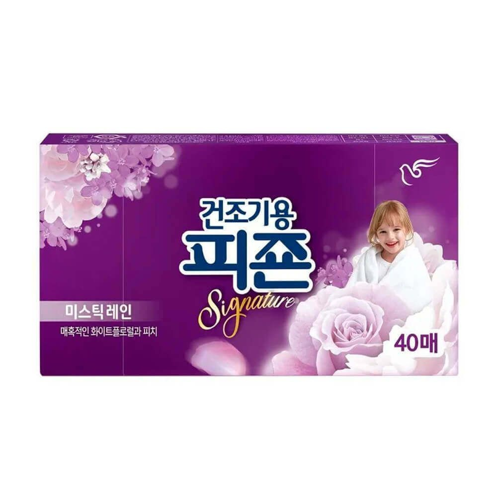 Кондиционер в салфетках для сушки белья PIGEON RICH PERFUME SIGNATURE DRYER SHEET Mystic Rain 40шт  #1