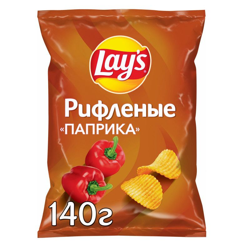 Чипсы картофельные Lay's рифлёные со вкусом паприка, 140г #1