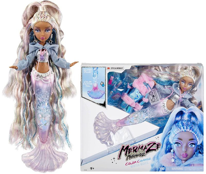 Кукла Русалка Кишико Mermaze Mermaidz Winter Waves Kishiko меняет цвет 585435  #1