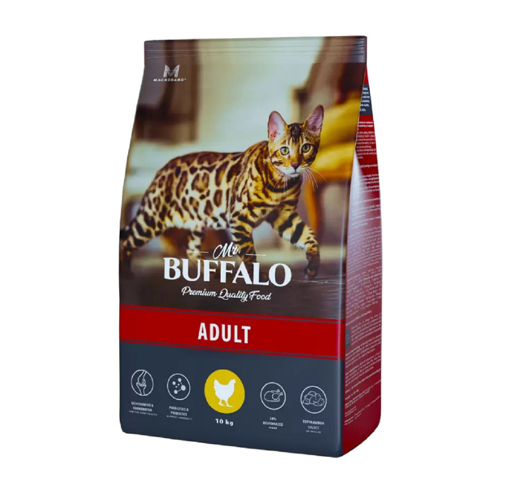 Mr.Buffalo ADULT сухой корм для кошек Курица 10кг #1